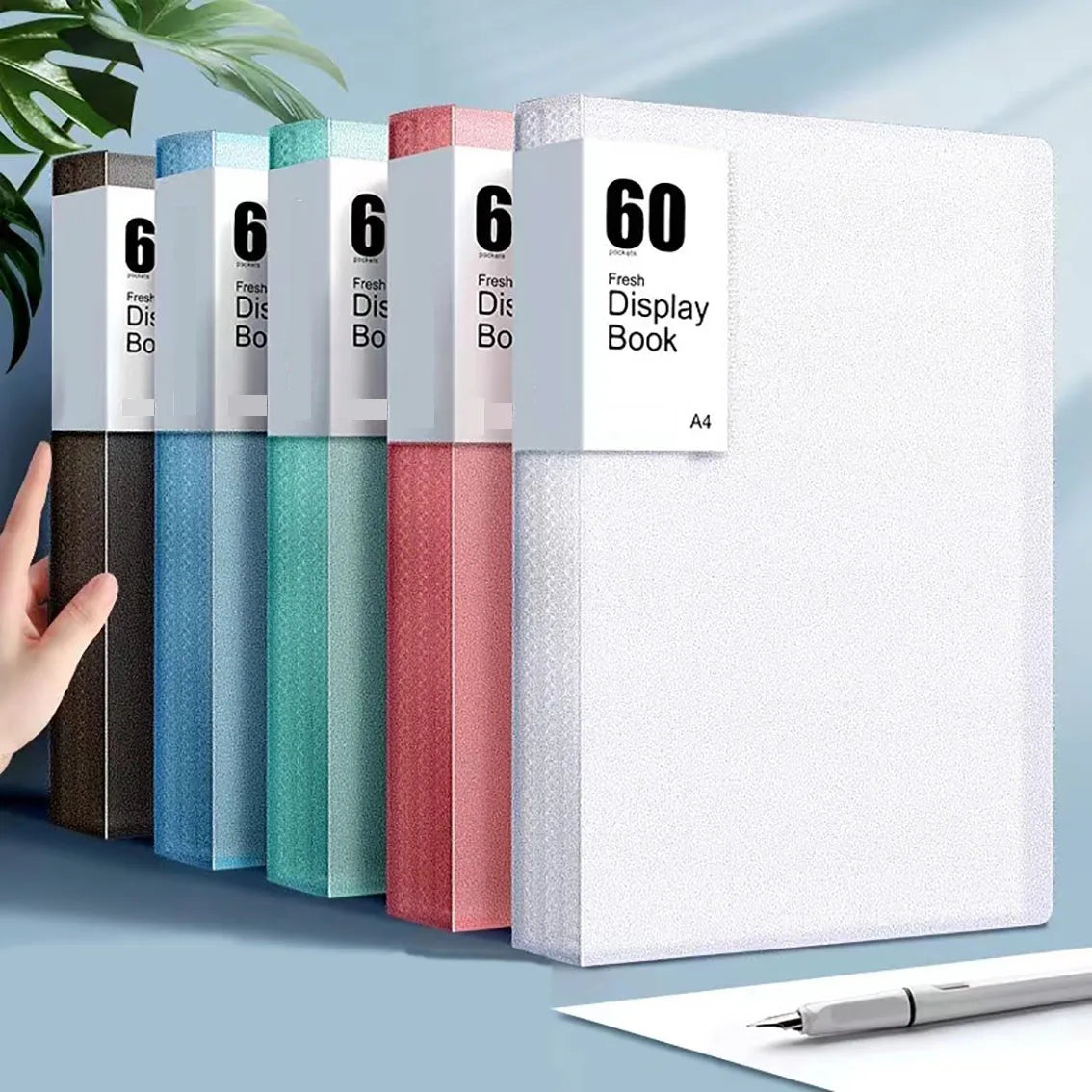 60Page A4 Storage Folder - Durable & Fashionable with Clear View Panels - Morandi Color Collection - Organized Space-Saving