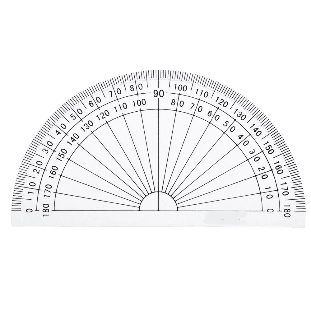 1 Piece Plastic Protractor, 180 Degrees Protractor for Angle Measurement Student Math, 4 Inches, Clear