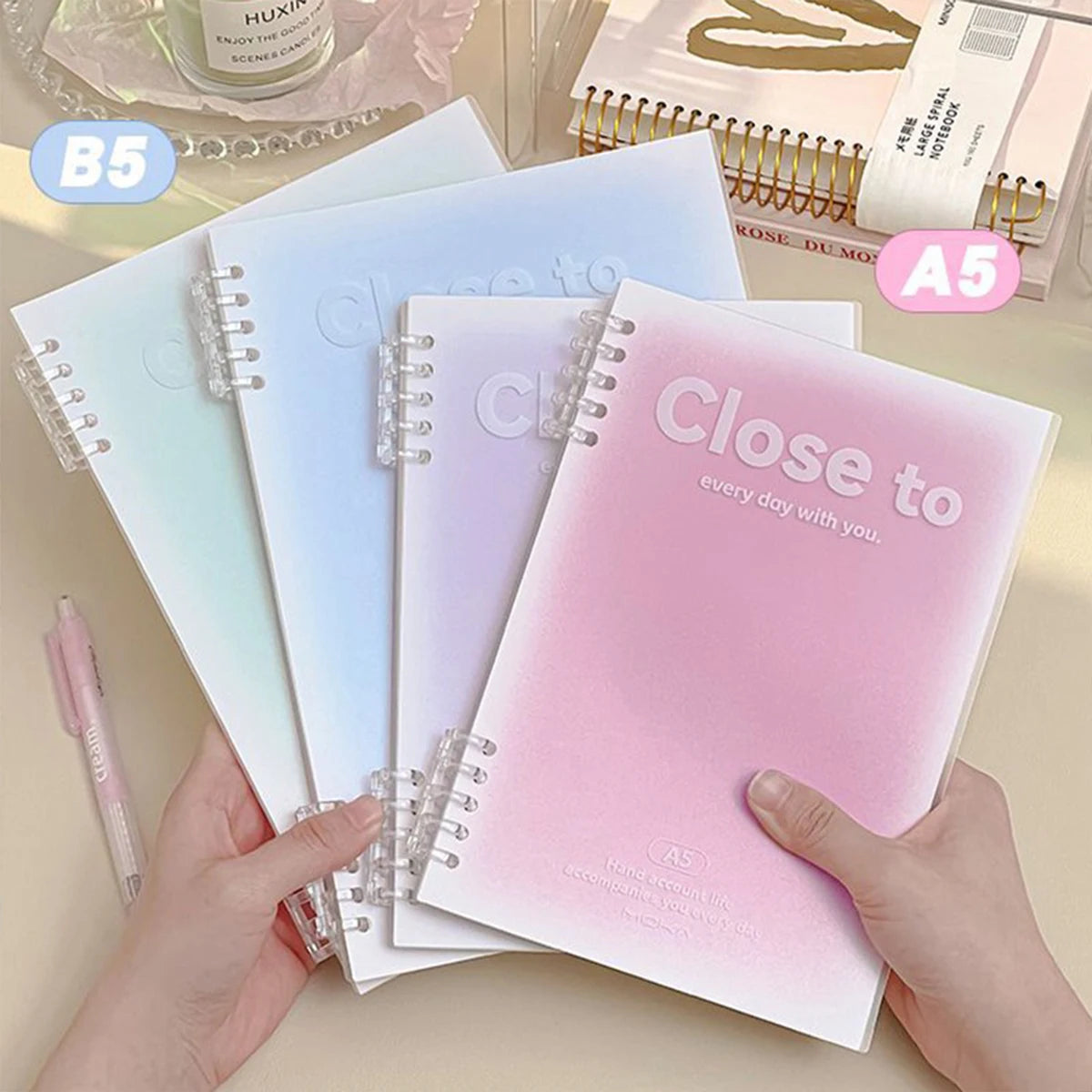 A5/B5 Binder Loose-Leaf Notebook 60 Sheets Lined Book for Students Writing Kawaii Simple Stationery School Supplies