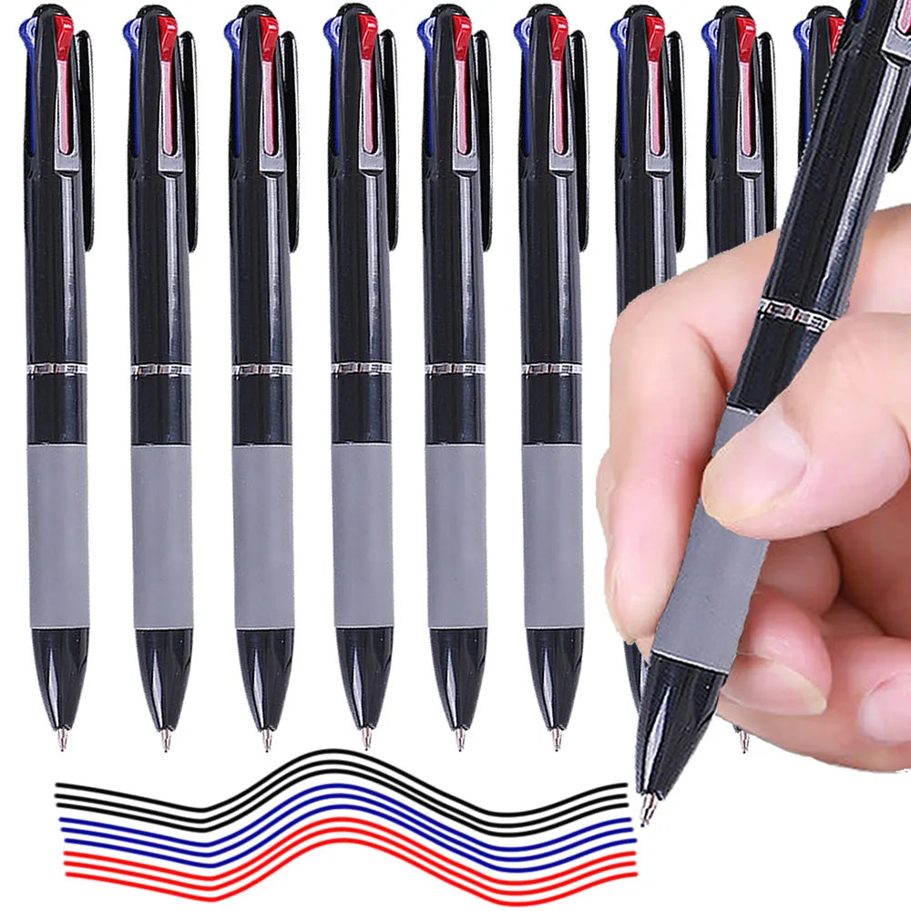 3 in 1 Red/Black/Blue Ink Color 0.7mm Student Ballpoint Pens Ball Point Writing Stationery Fine School Supplies Pencils Office