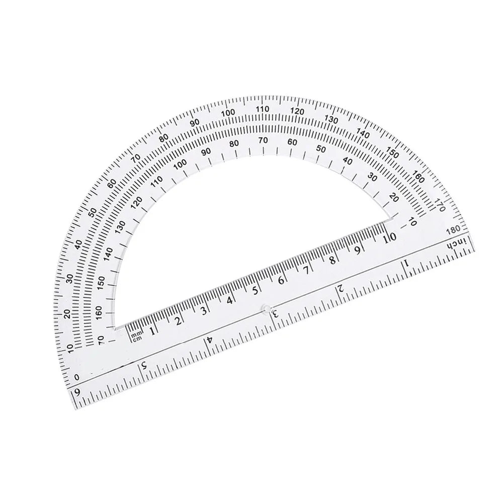 1 Piece Plastic Protractors 180 Degree Protractor, 6 Inches, Clear