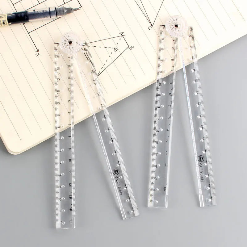 1PCS Creative Acrylic Transparent Folding Ruler Suitable for Students To Work and Learn-Simple Scale Drawing Ruler